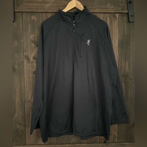 Mens Browning 1/4 Zip long sleeve black shirt 2XL